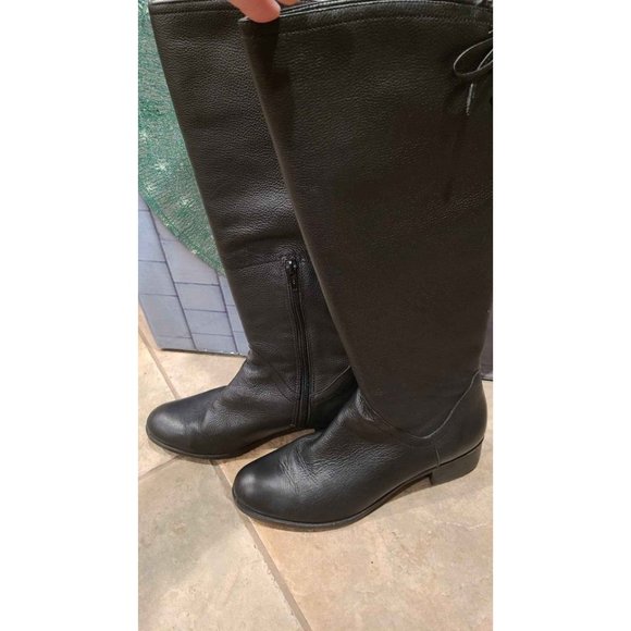 Antonio Melani Black Leather Boots Size 7.5 - Picture 2 of 5